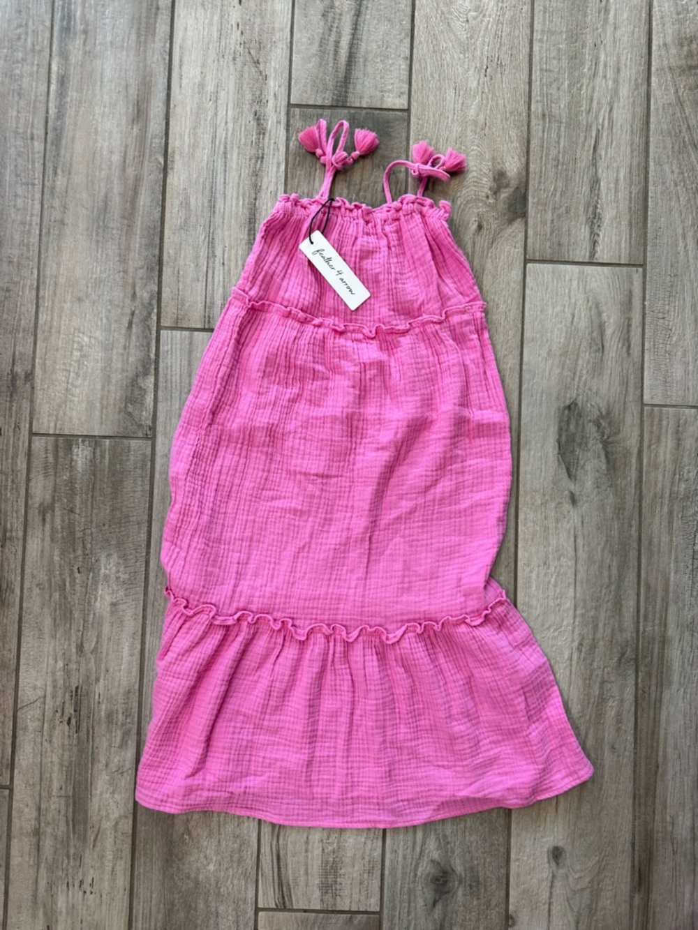 Girls' Pink Ruffle Hem Sundress